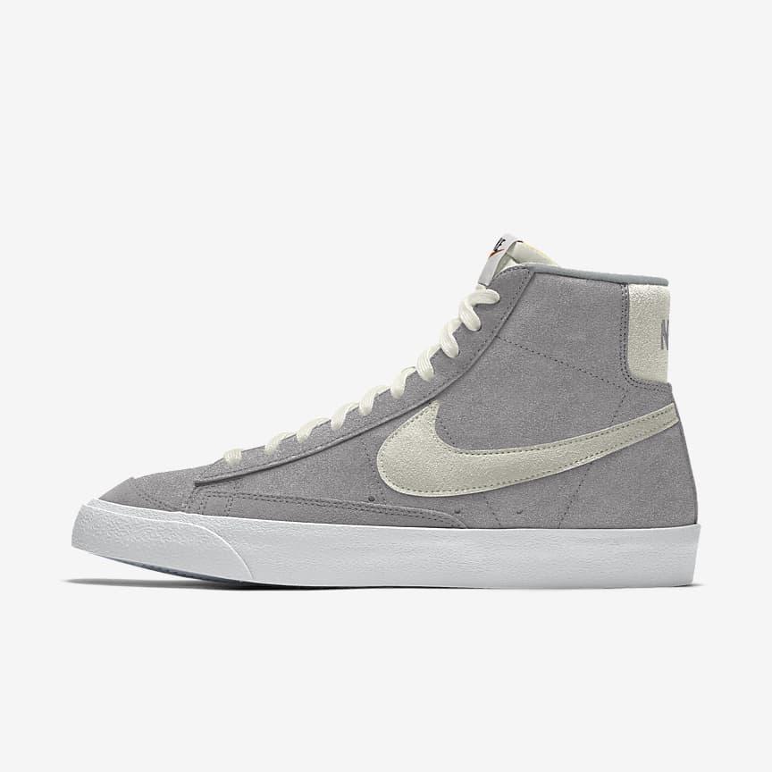 Giày Nike Blazer Mid '77 By You Nữ Trắng Xám